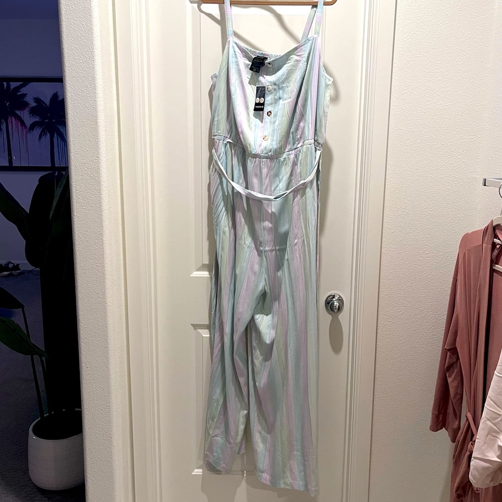 Torrid Little Mermaid themed jumpsuit